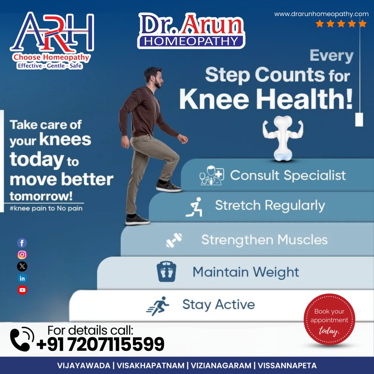 Homeopathy4141's tweet photo. DR Arun Homeopathy Take care of your knees today, for a stronger tomorrow because every step counts. Gentle Healing 

📞 For details call: +91 7207115599

#DRArunHomeopathy #HomeopathyForKneePain #NaturalPainRelief #JointPainTreatment https://t.co/vFoyQAZl00