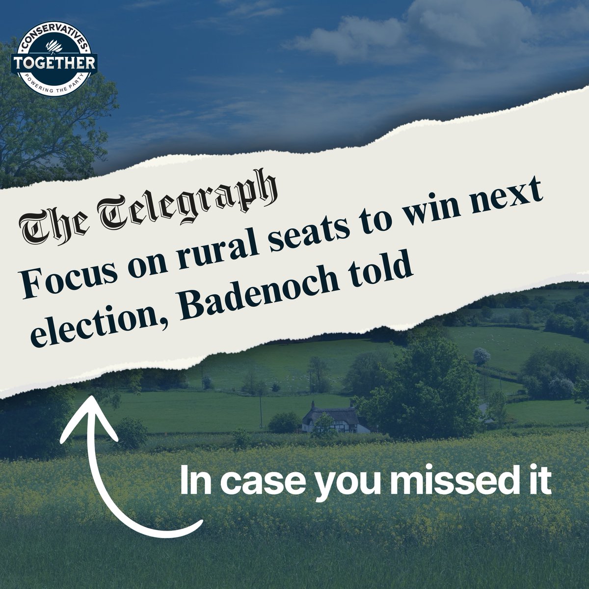 Conservatives Together (@consrvtogethr) on Twitter photo Conservatives Together's Rebuilding the Rural Vote is in The <a href="/Telegraph/">The Telegraph</a> - highlighting how the <a href="/Conservatives/">Conservatives</a> can win back the countryside and restore trust with rural communities.
Don't miss out: telegraph.co.uk/politics/2025/… Conservatives Together's Rebuilding the Rural Vote is in The <a href="/Telegraph/">The Telegraph</a> - highlighting how the <a href="/Conservatives/">Conservatives</a> can win back the countryside and restore trust with rural communities.
Don't miss out: telegraph.co.uk/politics/2025/…