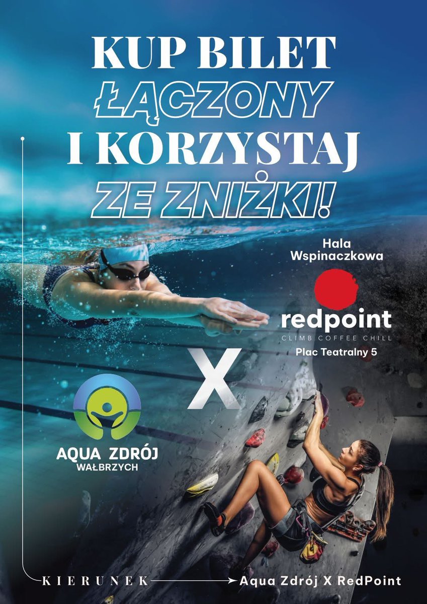 WałbrzychMojeMiasto (@walbrzychmm) on Twitter photo 💥 NOWOŚĆ!
Jeden bilet = dwa miejsca:
🧗♀️ Redpoint ścianka + 🌊 Aqua Zdrój
✅ 2h+1h gratis w Parku Wodnym & Saunarium
📅 Ważny 6 mies.
💰 80 zł / 60 zł
📍 Aqua Zdrój & Redpoint
Adrenalina + relaks = idealny duet!
<a href="/RomanSzelemej/">Roman Szełemej</a> 💥 NOWOŚĆ!
Jeden bilet = dwa miejsca:
🧗♀️ Redpoint ścianka + 🌊 Aqua Zdrój
✅ 2h+1h gratis w Parku Wodnym & Saunarium
📅 Ważny 6 mies.
💰 80 zł / 60 zł
📍 Aqua Zdrój & Redpoint
Adrenalina + relaks = idealny duet!
<a href="/RomanSzelemej/">Roman Szełemej</a>