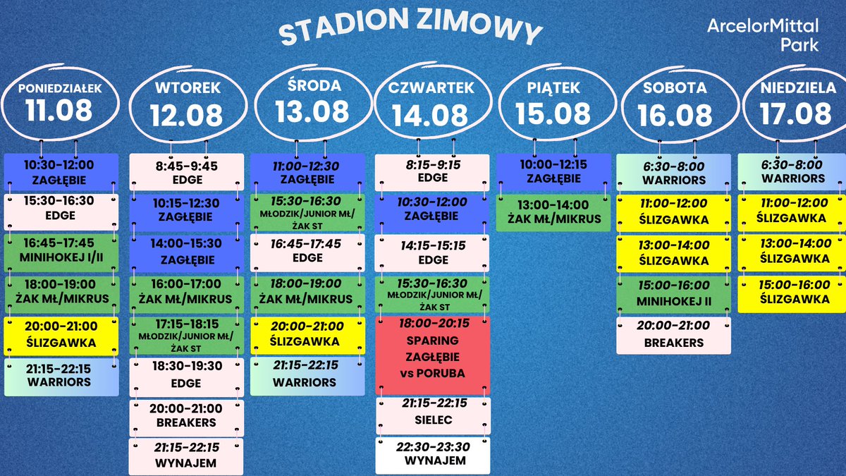 ❄️Plan Stadionu Zimowego ❄️

🎟️Bilety do kupienia on-line:
🌐 sklep.zps-sosnowiec.pl

🏠 Kasa stadionowa czynna 60 minut przed rozpoczęciem ślizgawki.

⛔Wypożyczalnia nieczynna. Prosimy o korzystanie z własnego sprzętu sportowego⛸️