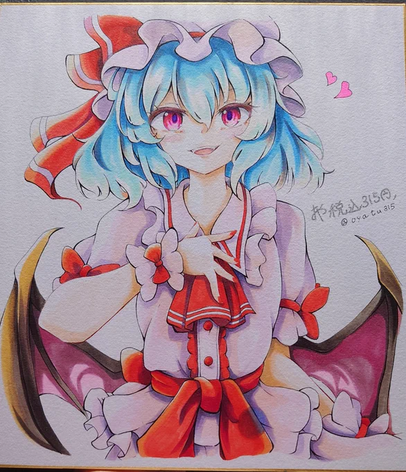 イラスト色紙描きましたᝰ レミリア・スカーレット( ˘꒳˘)