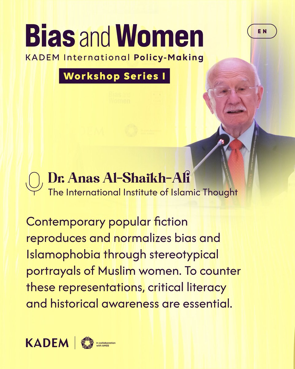 ✍🏻 Önyargı ve Kadın Çalıştayımıza katılan Uluslararası İslam Düşünce Enstitüsü’nden Dr. Anas Al-Shaikh-Ali’nin  konuşmasından öne çıkanlar…
#BiasandWomen