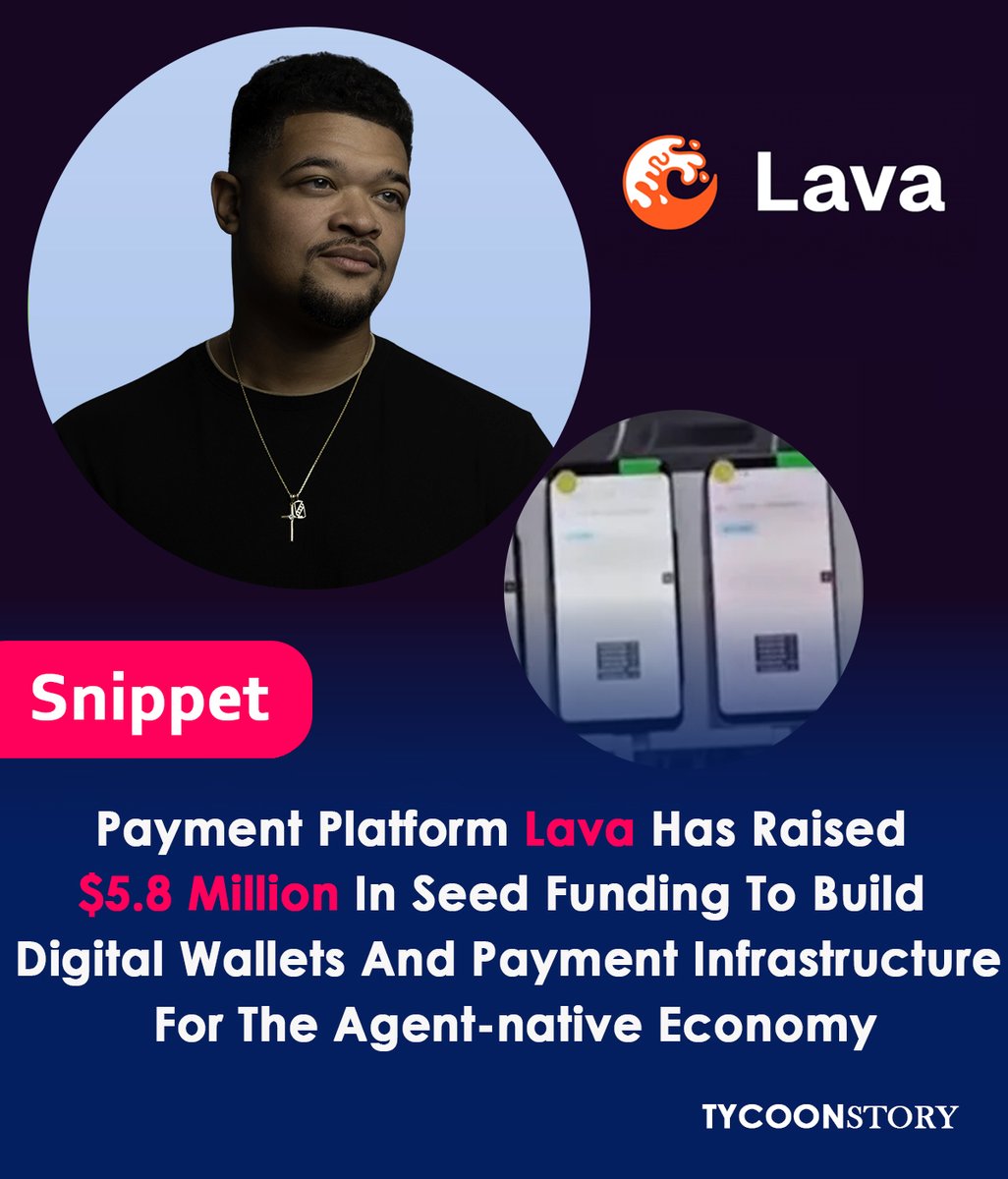 TYCOONSTORY MEDIA (@tycoonstoryco) on Twitter photo 🚀 $5.8M Raised!
Meet Lava Payments – the AI-powered digital wallet built for the agent-native economy.
One set of credits. Pay anywhere. No friction.
tycoonstory.com
#lavadigitalwalletfunding #fintech #aipayments #startupfunding <a href="/TycoonStoryCo/">TYCOONSTORY MEDIA</a> 🚀 $5.8M Raised!
Meet Lava Payments – the AI-powered digital wallet built for the agent-native economy.
One set of credits. Pay anywhere. No friction.
tycoonstory.com
#lavadigitalwalletfunding #fintech #aipayments #startupfunding <a href="/TycoonStoryCo/">TYCOONSTORY MEDIA</a>