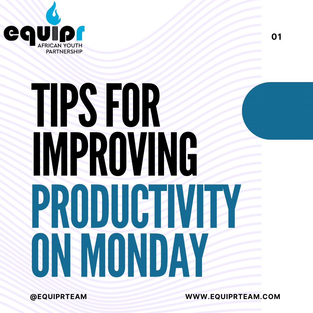 EquiprTeam's tweet photo. Here are few tips to have a productive Monday 
1. Start with a brain dump:clear your head before you clear your inbox.
2.Match tasks to your energy:do the big stuff while you’re fresh.
3.Keep meetings light:give yourself space to actually get things done.
#MondayMood https://t.co/0JpygEgB82