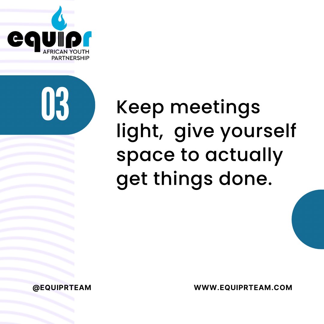EquiprTeam's tweet photo. Here are few tips to have a productive Monday 
1. Start with a brain dump:clear your head before you clear your inbox.
2.Match tasks to your energy:do the big stuff while you’re fresh.
3.Keep meetings light:give yourself space to actually get things done.
#MondayMood https://t.co/0JpygEgB82