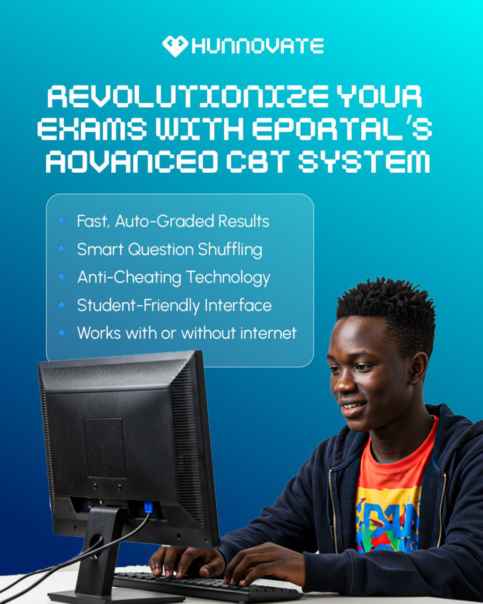 hunnovate's tweet image. Tired of manual exam stress? 📚

Eportal Net’s CBT System makes grading 10x faster &amp;amp; smarter.
✅ Auto-grading
✅ Real-time metrics
✅ Secure &amp;amp; easy

Upgrade your school’s results today!
📞 08123037272 | 🌐 eportalnet.com @eportal_net

#EdTech #ResultManagement #CBT