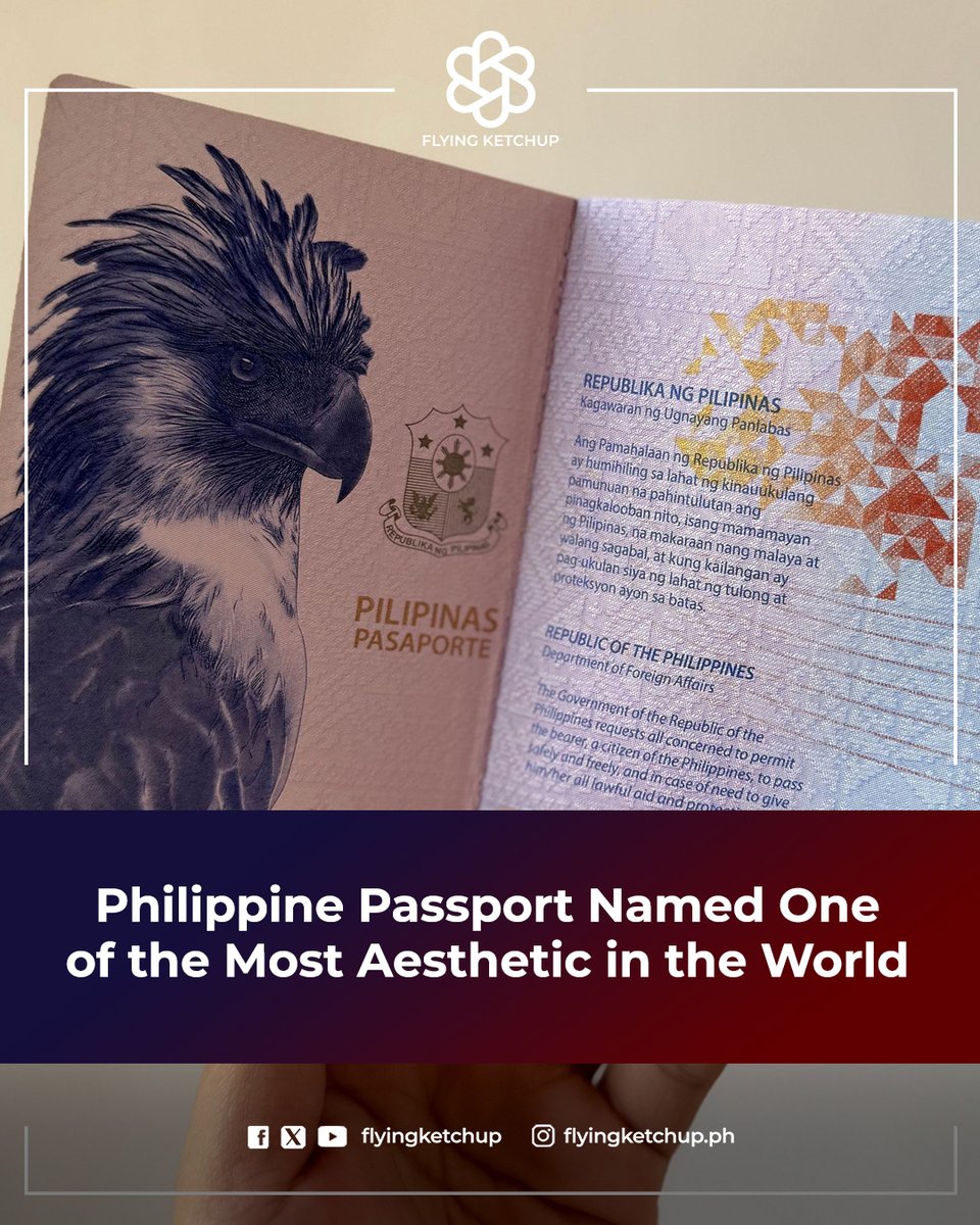 The Philippine passport may not get you far without a visa, but at least it looks good? 😍

FULL STORY: tinyurl.com/2xvqo66a

#FlyingKetchup