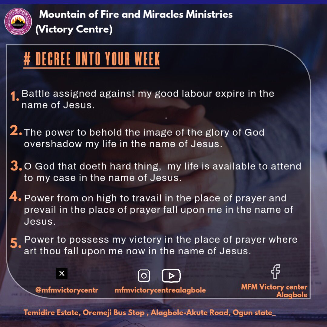 mfmvictorycentr's tweet image. Dear Beloved 💜

*"O You who hear prayer, to You all flesh will come."* — Psalm 65:2 (NKJV)

The new week is here, and the One who hears prayer is ready to listen.

*Pray along and share this with a loved one.*
#decreeuntoyourweek
#decreeuntotheweek
#DecreeAndDeclare