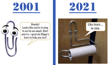 ClippyVirtuals's tweet photo. 2001: “Looks like you’re trying to write an email! Need some help?”
2025: Looks like you’re trying to wipe… but you can’t. https://t.co/K1sAuEpI3e