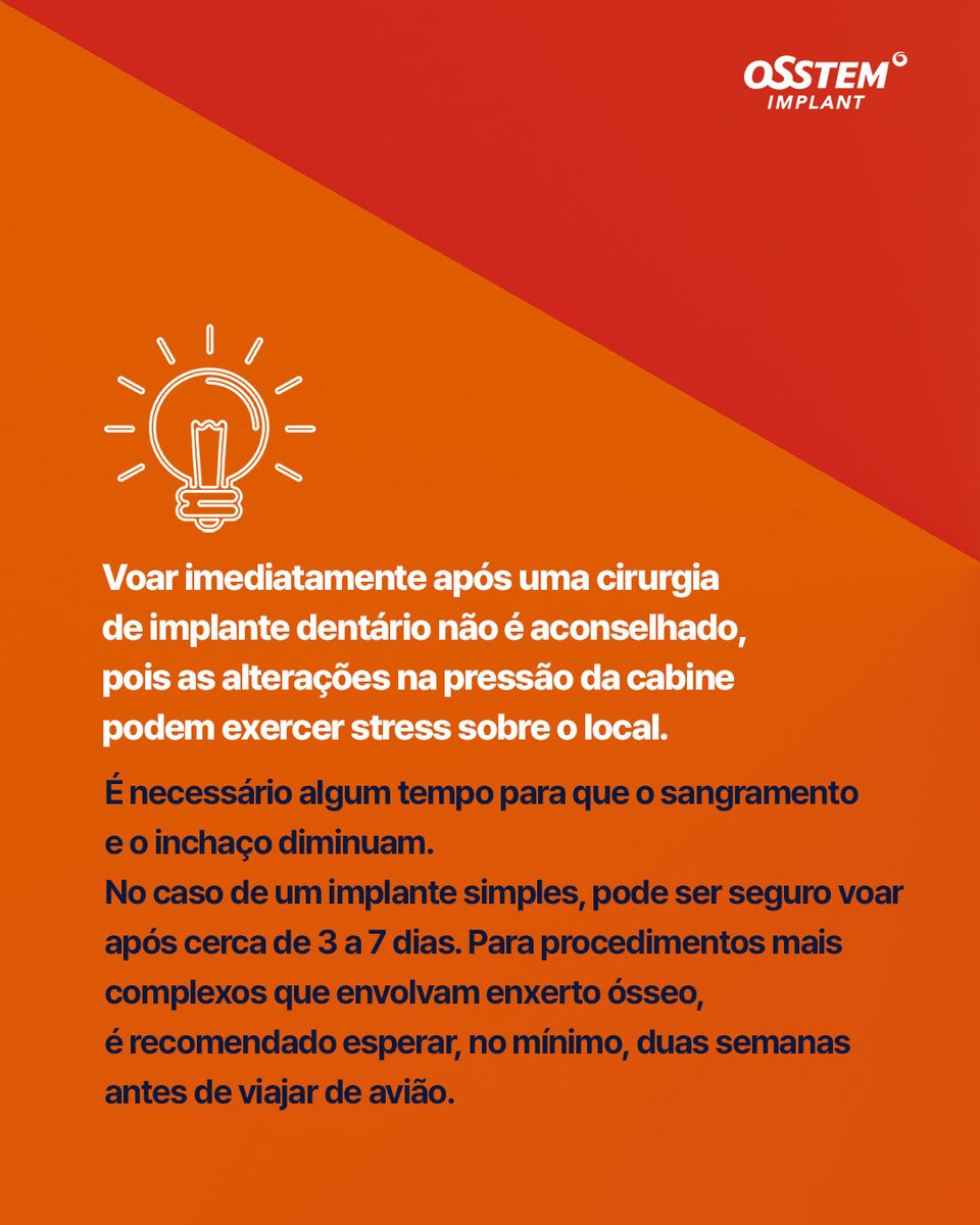 OsstemPortugal's tweet photo. 🦷 É seguro viajar de avião depois de colocar um implante dentário? ✈️

✨ Boas viagens — e volte com o sorriso ainda mais saudável. 🌿
Se tiver dúvidas, o mais seguro é sempre confirmar com o seu dentista.

#OSSTEM #OsstemImplant #OsstemPortugal
#CuidadosPósCirúrgicos #SaúdeOral https://t.co/dYWrlI9ZuA