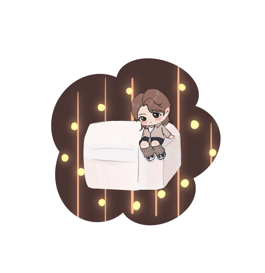 XuHousePali's tweet photo. Art of a fan who attended the live recording of #Letmesing. 

Basically minghao is always doing little moments like kitten 😂 once he sat on side of sofa and fans started wowwing he quickly stood up straightening his clothes 😹 https://t.co/Ua3WGb3xj4
