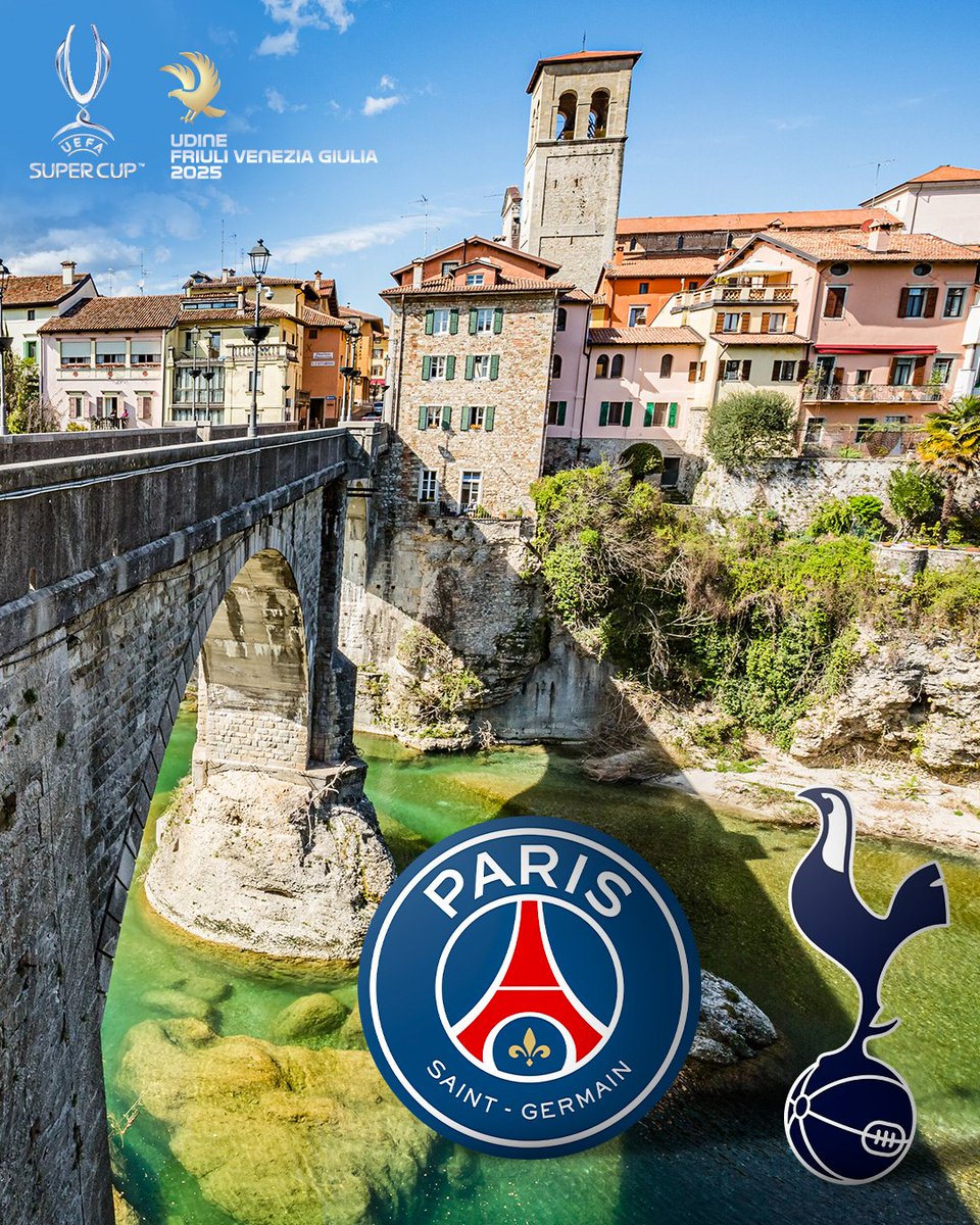 ChampionsLeague's tweet photo. Paris vs Tottenham 

🗓️ 13 August, 21:00 CET
🏟️ Stadio Friuli, Udine

#SuperCup https://t.co/u3M3Puh8OT
