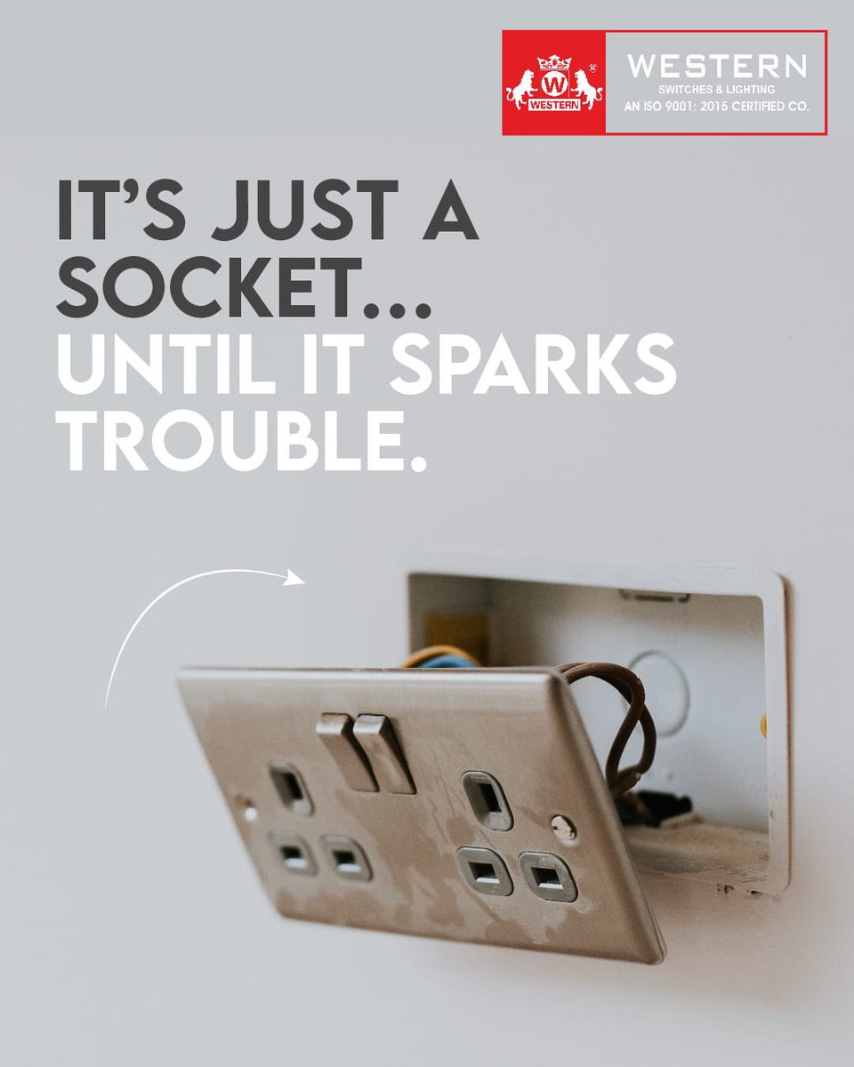 WesternEleInfo's tweet image. A loose socket can spark trouble ⚡ 
But with Western Electricals’ Vega Modular range, safety and style go hand in hand.
From reliable wiring to elegant modular designs — we protect your home and #RoshanEverySpace 

#WesternElectricals #VegaModular #SwitchToExcellence