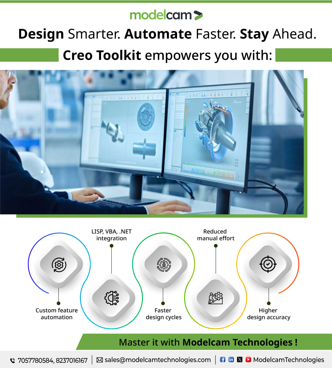 Modelcam's tweet image. 🚀 Speed + precision = design mastery.
Creo Toolkit Training by Modelcam helps you create faster, more precise products &amp;amp; gain a competitive edge.

📌 Ready to design smarter? Let’s talk: tinyurl.com/ycx89xar

#CreoToolkit #CADTraining #ProductDesign #3DDesign