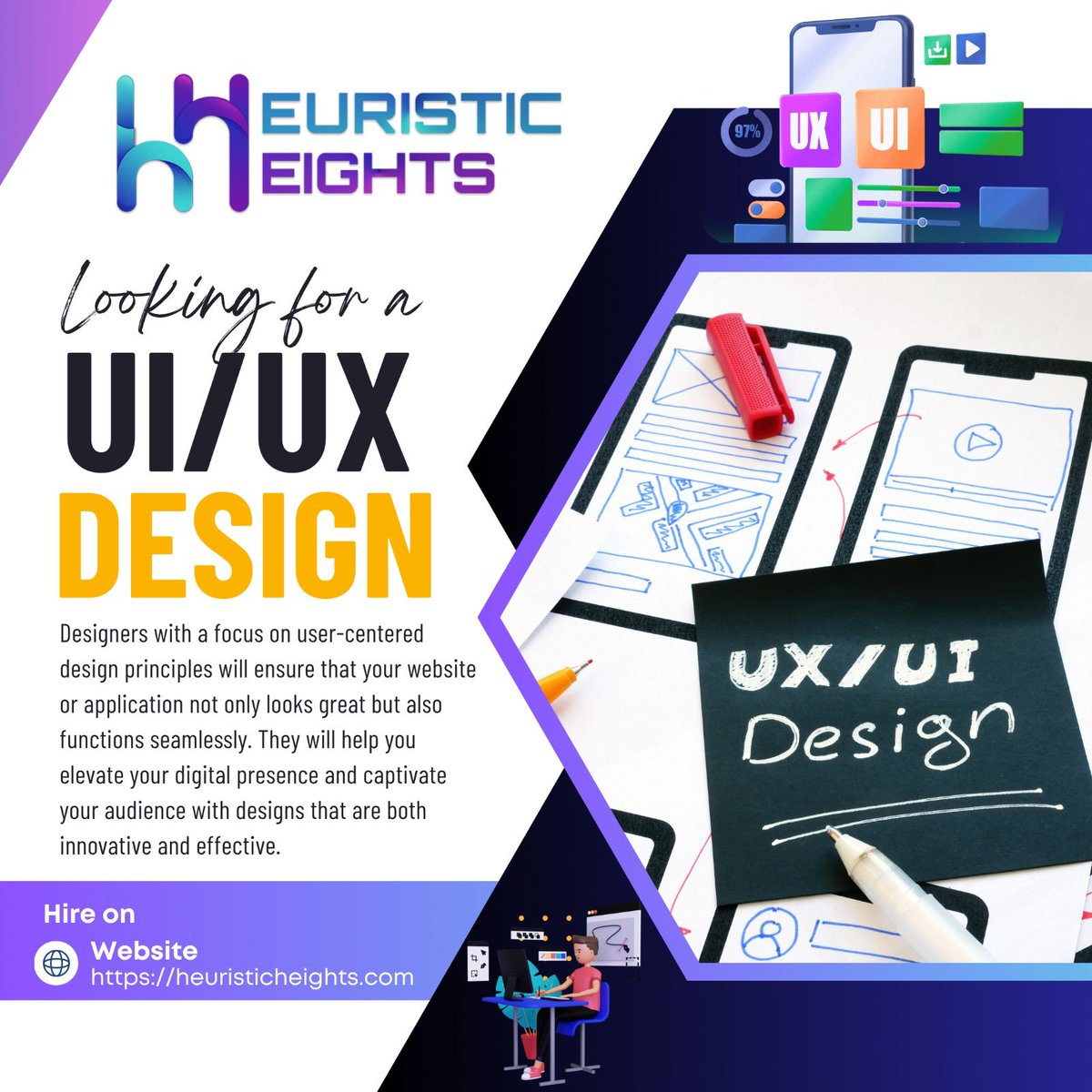 Heuristic_Hts's tweet photo. Bring your ideas to life with expert UI/UX freelancers on Heuristic Heights β designs that wow, experiences that convert. Hire your perfect designer today! #uidesigners #UXDesign #uxdesigners https://t.co/maQEMgHGq5
