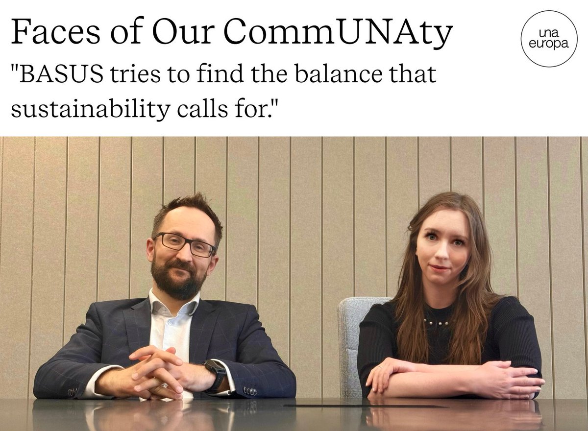 Una_Europa's tweet photo. 🏖️☀️Summer reading recommendation☀️🏖️

Take a peek behind the scenes of the Una Europa Joint Bachelor in Sustainability (BASUS) with academic lead Piotr Szwedo and research manager Lena Helińska @JagiellonskiUni: https://t.co/X9aUEhJRou

#WeAreUnaEuropa https://t.co/9d5KhLhaO2