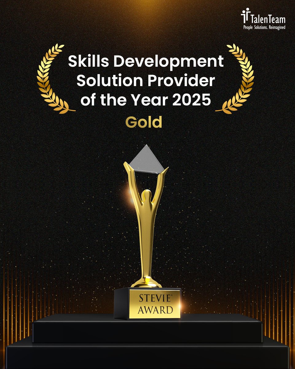 We’re proud to win Gold 🏆 for Skills Development at the Stevie® Awards! 
From <a href="/BBC/">BBC</a>  to <a href="/vodafone/">vodafone</a>  to <a href="/SAP/">SAP</a> , we’re helping orgs lead with skills &amp; become truly skills-based. 💡

Read more talenteam.com/news/talenteam…

#TalenTeam #SAPSuccessFactors
