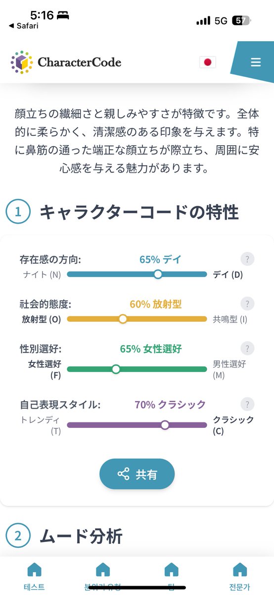 Sora_19Si's tweet image. メンバー何人かやってたのでやりました^_^
珍しいのかな？
#CharacterCode #診断