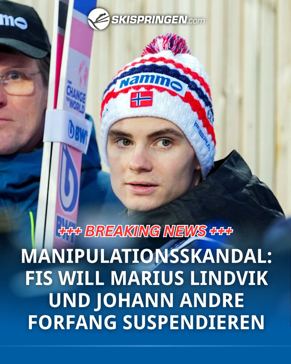 Skispringen's tweet image. Die FIS plant laut einem Medienbericht, Marius #Lindvik und Johann Andre #Forfang als Konsequenz des WM-Manipulationsskandals zu suspendieren! 🇳🇴🚨

▶️ Alle Infos: skispringen.com/wm-manipulatio…

#Skispringen #Skijumping #skijumpingfamily