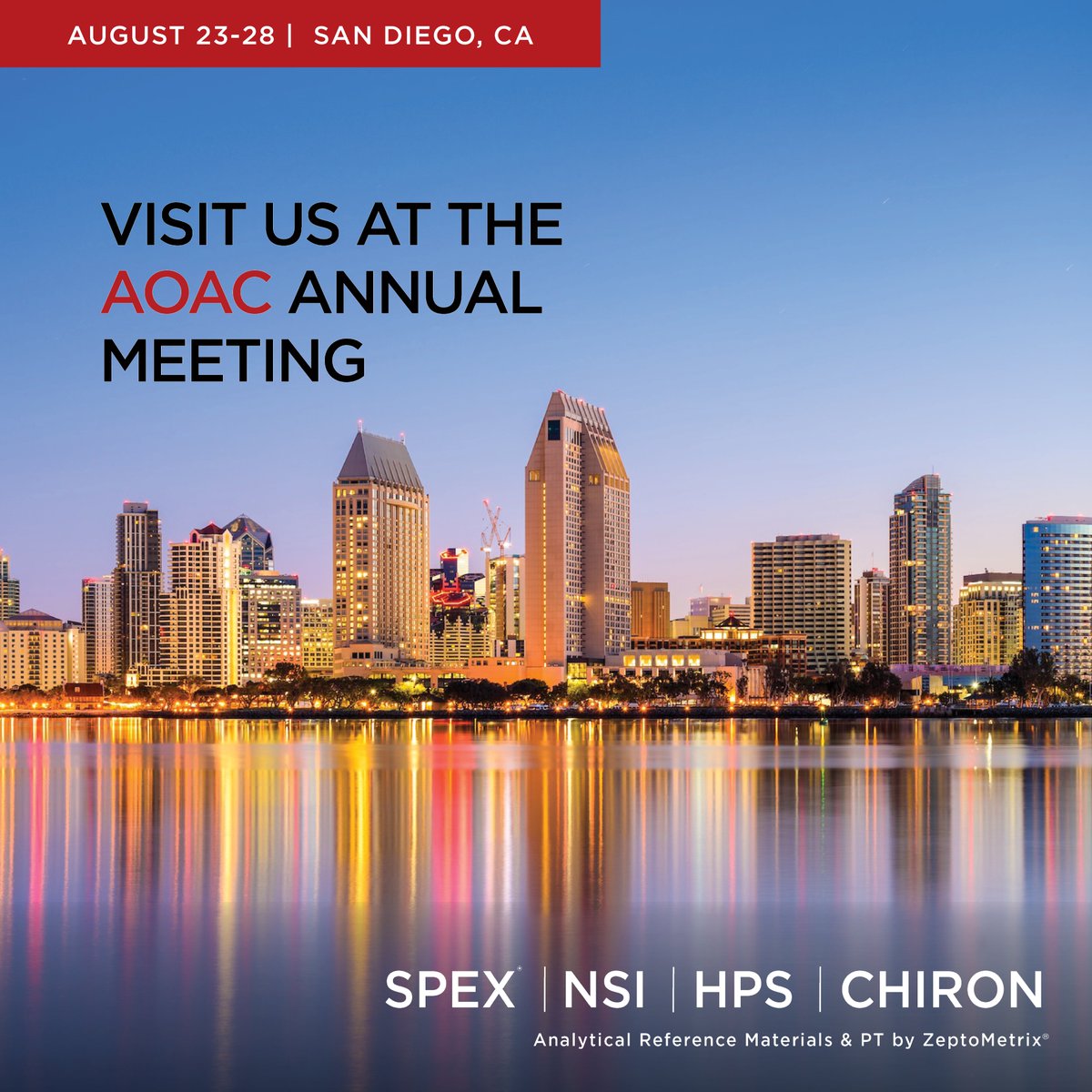 SpexScience's tweet image. We're excited to exhibit at the 139th AOAC Annual Meeting in San Diego! 🌞  Stop by our booth to explore essential food and consumer safety reference materials for labs worldwide. 🧪🌾  

#FoodSafety #FoodTesting #ReferenceStandards #AOAC2025