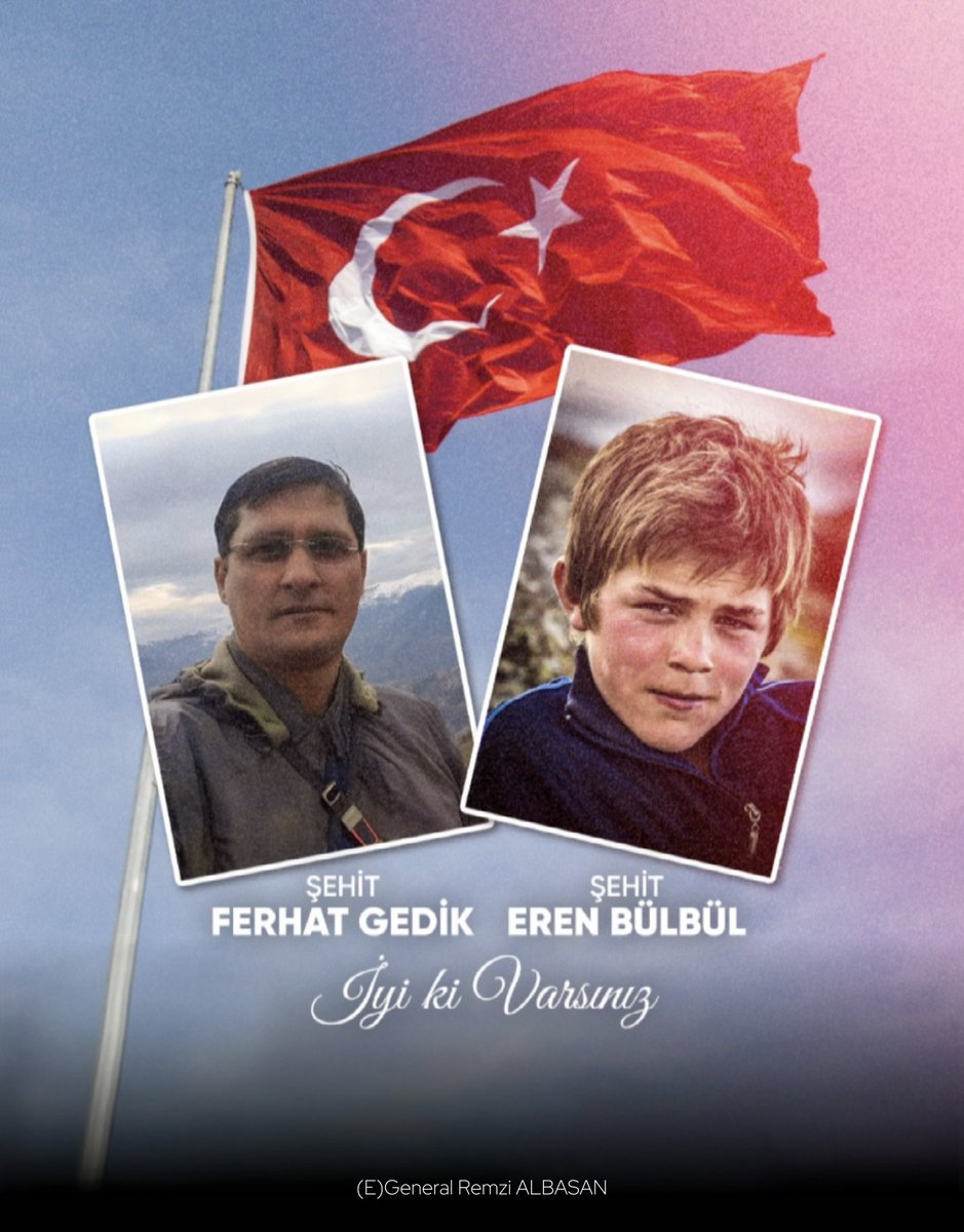 Şehadetlerinin 8'inci yılında, Şehadete birlikte yürüyen kahraman şehitlerimiz Eren Bülbül ve Jandarma Astsubay Ferhat Gedik'i rahmet ve minnetle yâd ediyorum.

Bu vesileyle vatan uğruna can vermiş tüm şehitlerimize rahmet diliyor, gazilerimize şükranlarımı sunuyorum.
