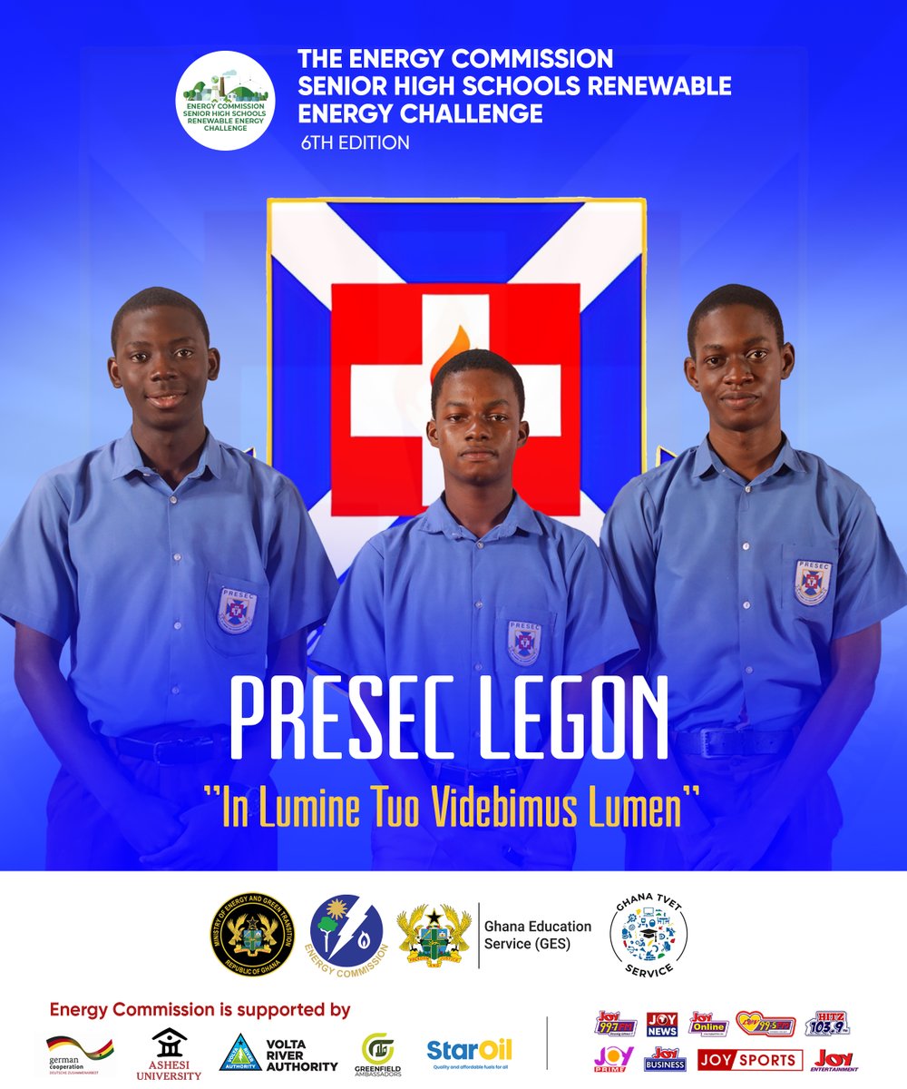 "Shining bright with knowledge and innovation 🔥💡 PRESEC Legon steps into the Renewable Energy Challenge with their guiding light — In Lumine Tuo Videbimus Lumen.

#ECSHSREChallenge