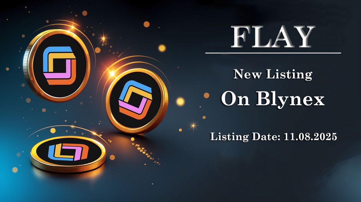 Blynexex's tweet photo. 🪙 #Blynex new listing @flaunchgg
$FLAY! 🚀

Key dates:
🔹 Deposit and Withdrawal Opens: 11/08/2025 12:00 (UTC)
🔹 Trading Begins: 11/08/2025 12:00 (UTC)

Get ready to trade
 $FLAY / USDT on https://t.co/j7TtCWOk42:

⚡️You can also secure a USDT loan by using #FLAY tokens as collateral.

#FLAYonBlynex #CryptoAlert #CryptoLaunch #Altcoins #CryptoHype #DeFiNews #BlockchainNews #CryptoUpdate