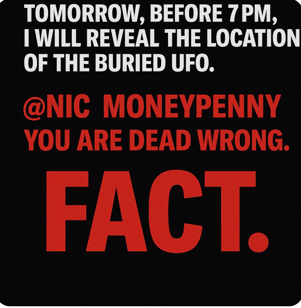 Jon Stewart (@jonstewartil) on Twitter photo 🚨🚨🚨🚨🚨🚨Tomorrow, before 7 PM, I will reveal the location of the buried UFO. 🚨🚨🚨🚨🚨
<a href="/nic_moneypenny/">Moneypenny</a> … you are wrong, but well intentioned. No, young lady, a triangle UFO did not crash on a golf course in Nebraska, with one witness. 🙄. And allocating money for ANY govt 🚨🚨🚨🚨🚨🚨Tomorrow, before 7 PM, I will reveal the location of the buried UFO. 🚨🚨🚨🚨🚨
<a href="/nic_moneypenny/">Moneypenny</a> … you are wrong, but well intentioned. No, young lady, a triangle UFO did not crash on a golf course in Nebraska, with one witness. 🙄. And allocating money for ANY govt