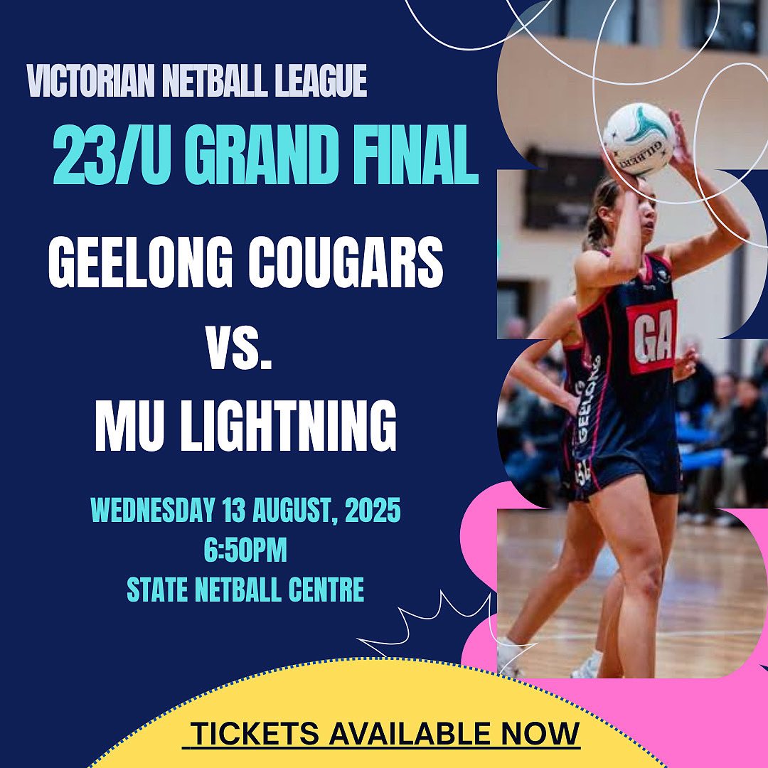 VNL | 23/UNDER | GRAND FINAL
Wednesday Night
6:50pm
Come along and support your Geelong Cougars 😺💙