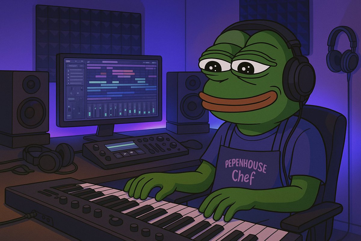 pepenhouse's tweet photo. Cooking up fresh beats in the $PEPENHOUSE studio β the ultimate crypto jam session! πΉπ§π₯ #PEPENHOUSE #MusicChef #CryptoVibes π https://t.co/eA4mKTfE8R