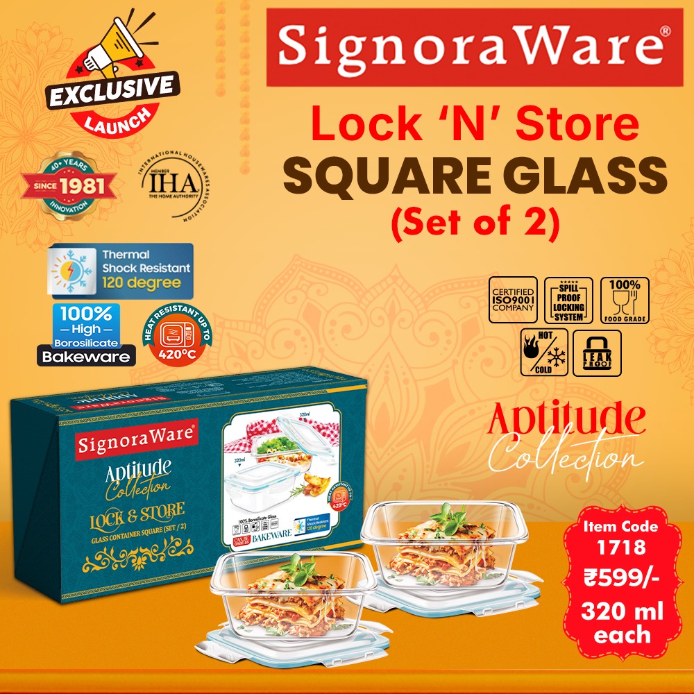 SignoraWare's tweet photo. This Rakhi, seal the bond as tightly as your love. 💝
Just like our Lock &amp; Store Square Glass Containers keep freshness locked in, let’s keep the love, care, and memories of this special day safe for a lifetime. ✨

#SignoraWare #HappyRakshaBandhan #SealedWithLove #LockAndStore https://t.co/vlntk5sSqq