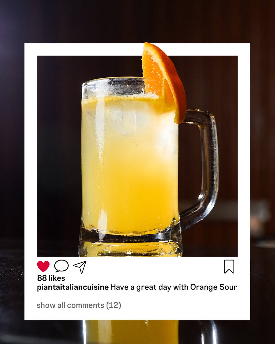 pianta_id's tweet photo. 🍊 Bold, Bright, and Beautifully Sour 🍊
Meet your new favorite sip — Orange Sour.
A burst of citrus, a hint of sweetness, and that perfect tang to refresh your mood.

🍹 Available daily at Pianta Italian Cuisine.

#OrangeSour #PiantaItalianCuisine #CitrusVibes #JakartaDrinks https://t.co/IklmF0qBj8