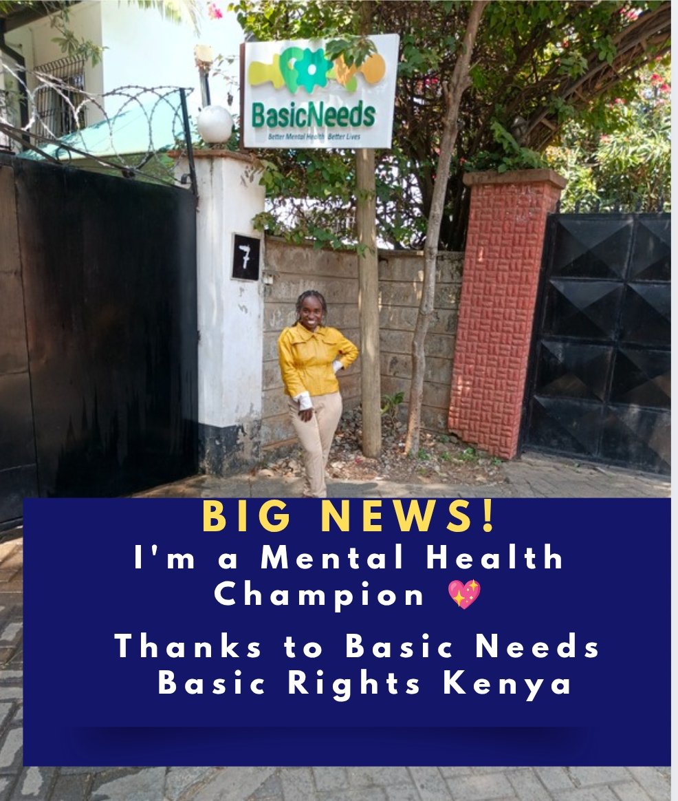 Caterina N (@_cate01) on Twitter photo Honoured to be selected as a Mental Health Champion with <a href="/BasicNeeds_KE/">Basic Needs Basic Rights Kenya</a>
From application, shortlist, interview, selection the journey has been worth it!
Excited to raise awareness, fight stigma & be a voice for mental health
#MentalHealthMatters #BreakingStigma #AdvocacyInAction Honoured to be selected as a Mental Health Champion with <a href="/BasicNeeds_KE/">Basic Needs Basic Rights Kenya</a>
From application, shortlist, interview, selection the journey has been worth it!
Excited to raise awareness, fight stigma & be a voice for mental health
#MentalHealthMatters #BreakingStigma #AdvocacyInAction