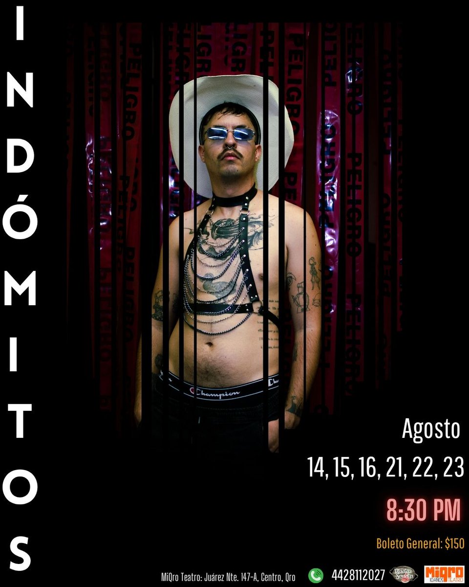 plantadesandia's tweet photo. INDÓMITOS 
Una noche que jamás olvidarás 
📅Agosto 14, 15, 16, 21, 22, 23 (8:30pm)
🎫$150 
☎️4428112027
📍MiQro teatro: Juarez Nt 147-A Centro, Qro https://t.co/os5vnMFllI