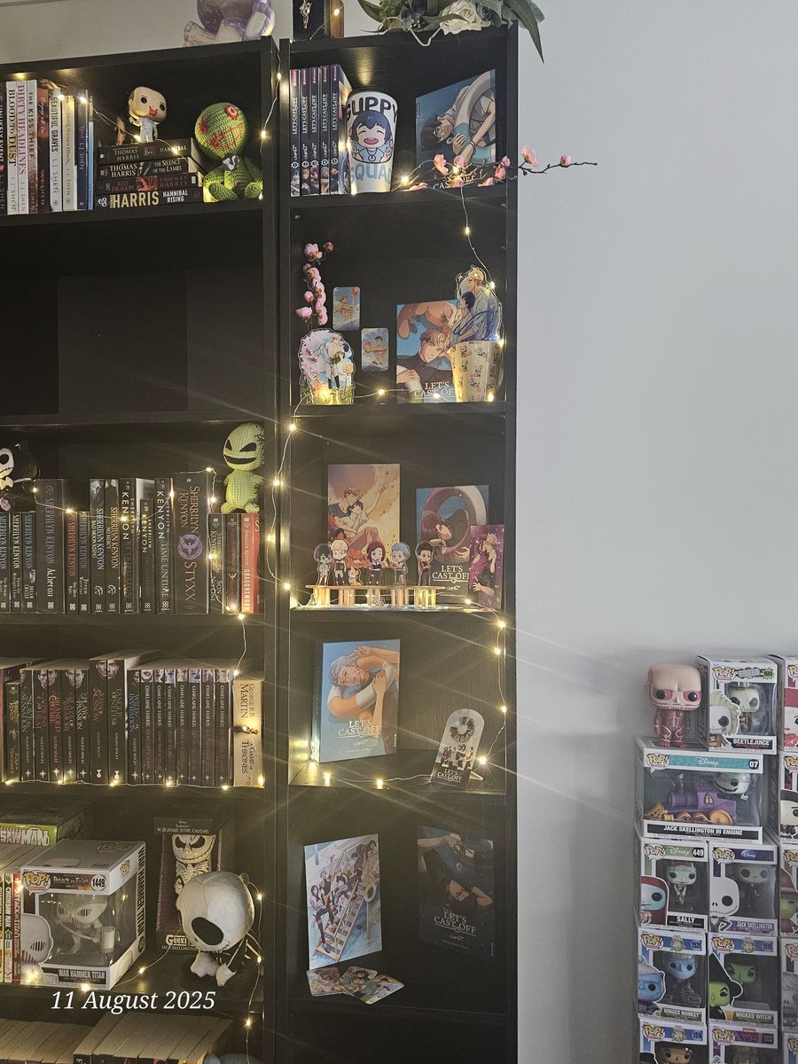 SkyeBoo_13_'s tweet photo. My collection for @schornee_ Let's Cast Off now has its own bookshelf 😍 along with Lucid's work #letscastoff #BoysLove #booksarelife #boyslovemerch #skyeboo13 #rottengirlsreviews https://t.co/bxHuo3cYuE