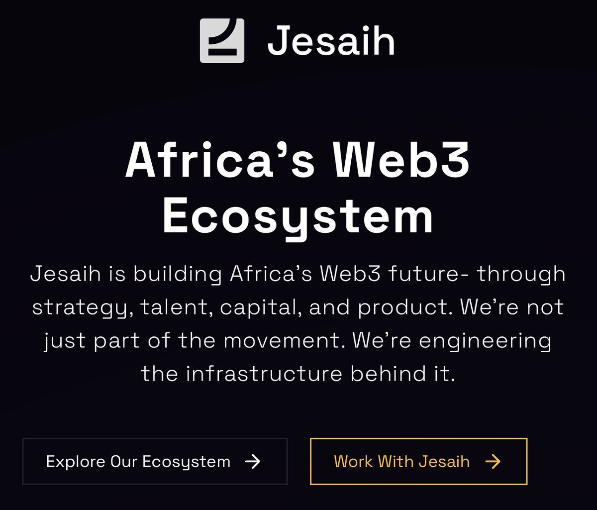 Been working on <a href="/Jesaih_xyz/">JESAIH</a> since this year. So excited about the journey ahead 🫢🫢🫢

We are building … 

Launching products publicly soon
We have been backtesting and using it internally 

Good days ahead ❤️.

I’m so pumped up this morning ❤️