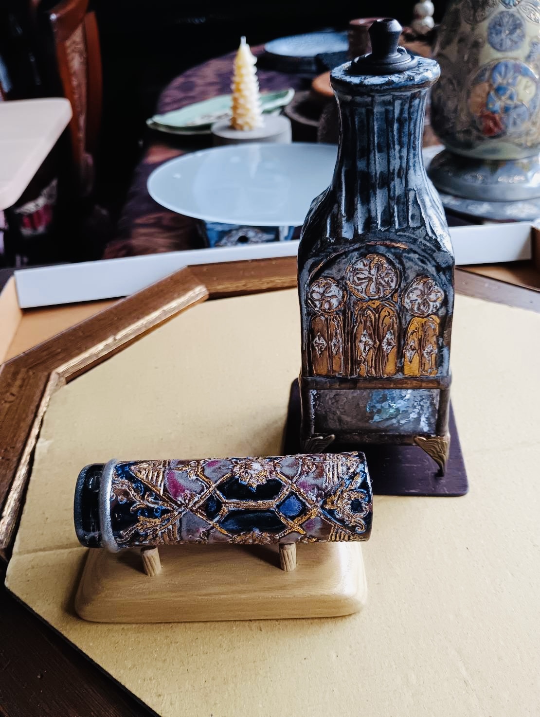 吉田真さん作　陶器の万華鏡(露草) 吉田真さん作 陶器の万華鏡(露草) - メルカリ