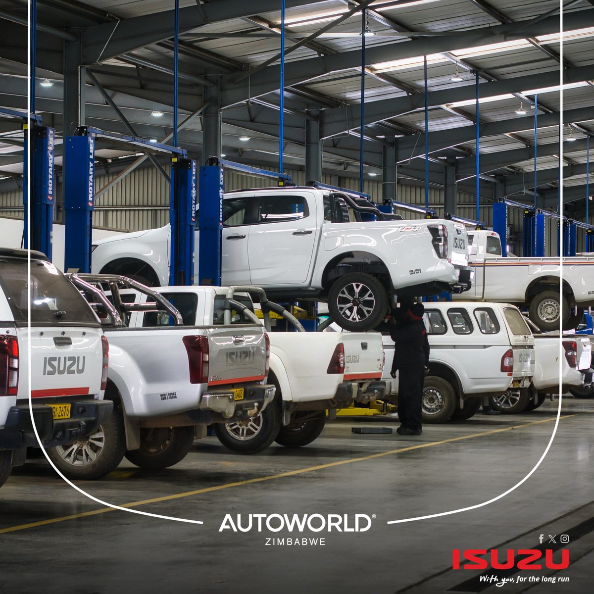 Service Today. Adventure Tomorrow.
Keep it in top shape with scheduled servicing!

📅 Don’t wait for problems. Book ahead.
⏰ Mon–Fri 7am–5pm | Sat 7:30am–12:30pm
📞 Chat to us now → wa.me/263775463762

#ServiceReady #IsuzuZimbabwe #WithYouForTheLongRun #AutoworldCare