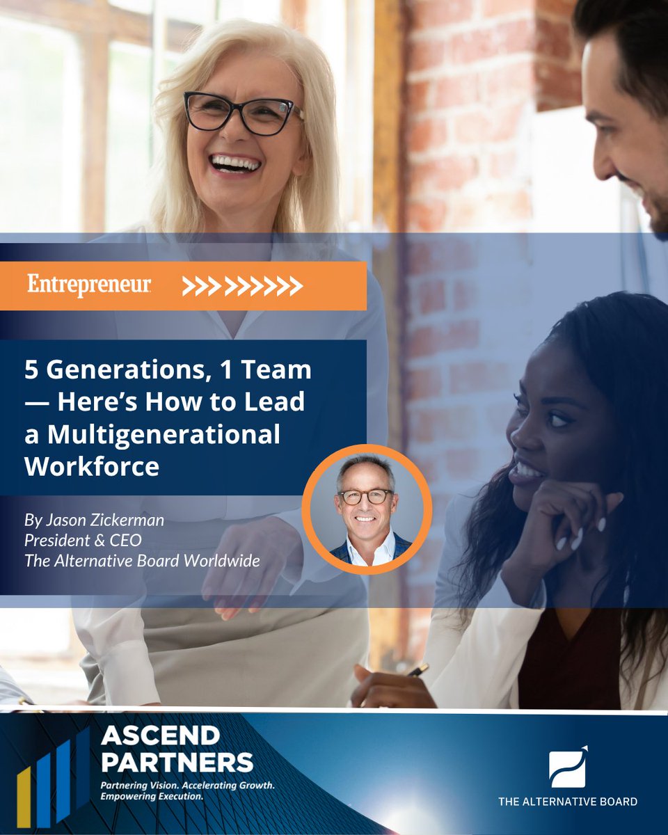 MarcoPetersen's tweet image. Embracing Generational Diversity

Read “5 Generations, 1 Team — Here’s How to Lead a Multigenerational Workforce” by The Alternative Board President &amp;amp; CEO Jason Zickerman at Entrepreneur.com.
entrepreneur.com/entrepreneurs/…

#TABBoards #multigenerationalworkforce #businessadvice