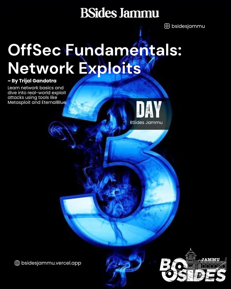 BSidesJammu's tweet photo. 📅 4 Days. 4 Experts. 1 Goal - Make You Cyber Ready! Here’s your complete schedule for the BSides Jammu Cybersecurity Bootcamp. 

Speakers:
Day1: @OfficialSanchay
Day2: @KhairaPralin
Day3: @Trijal_Hacking
Day4: @berzelion 

📷 Which day are you most excited for? Comment below! https://t.co/5N7DrgvZw6