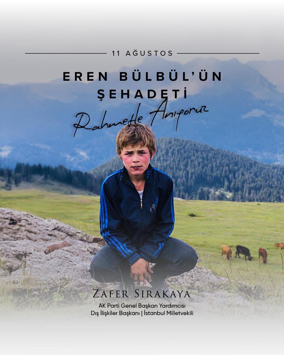 İyi ki varsın Eren 🇹🇷

11 Ağustos 2017’de Maçka’da, vatan toprağı uğruna canınızı ortaya koydunuz. 

Eren’in cesareti, Ferhat Başçavuş’un fedakârlığı; milletimizin hafızasında daima yaşayacak.

Sizler; bir milletin yüreğinde özgürlüğün, vatan sevgisinin ve kardeşliğin