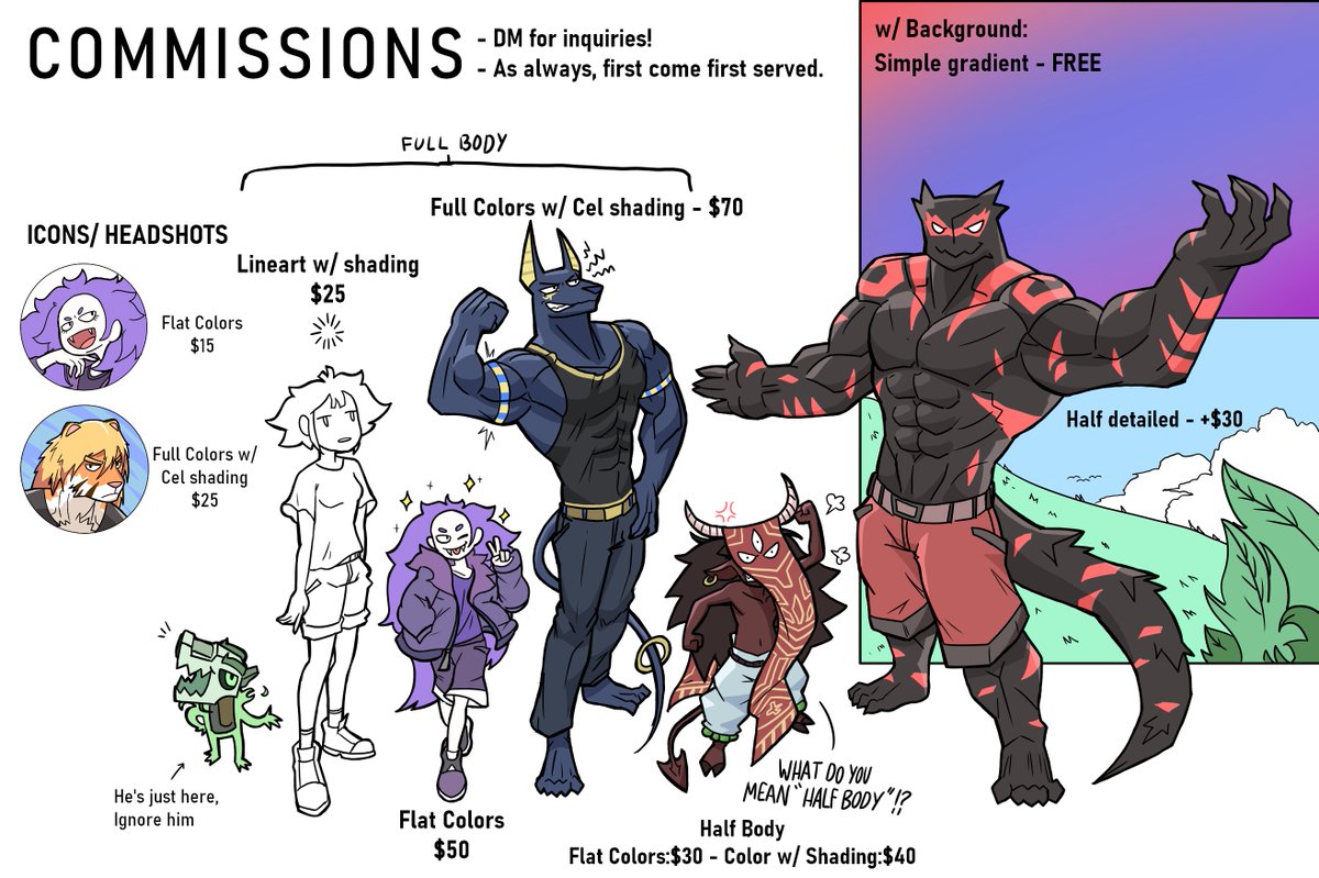 C0mms are open yet again for 3 slots. 

Please note the price increase since the last c0mmissi0n round.