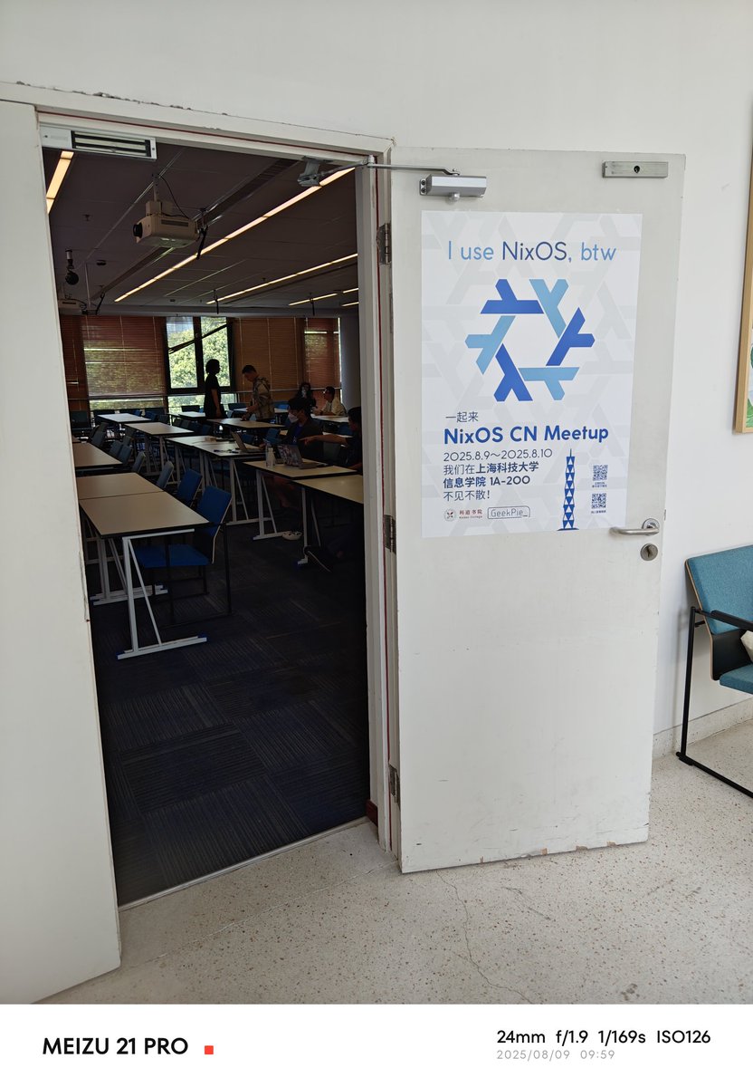 Zh40Le1ZOOB's tweet image. 尼克斯社群在中国的第一次线下实践（bushi
#Nix #NixOS #NixOSCN #NixOSCNMeetup #NixChina2025