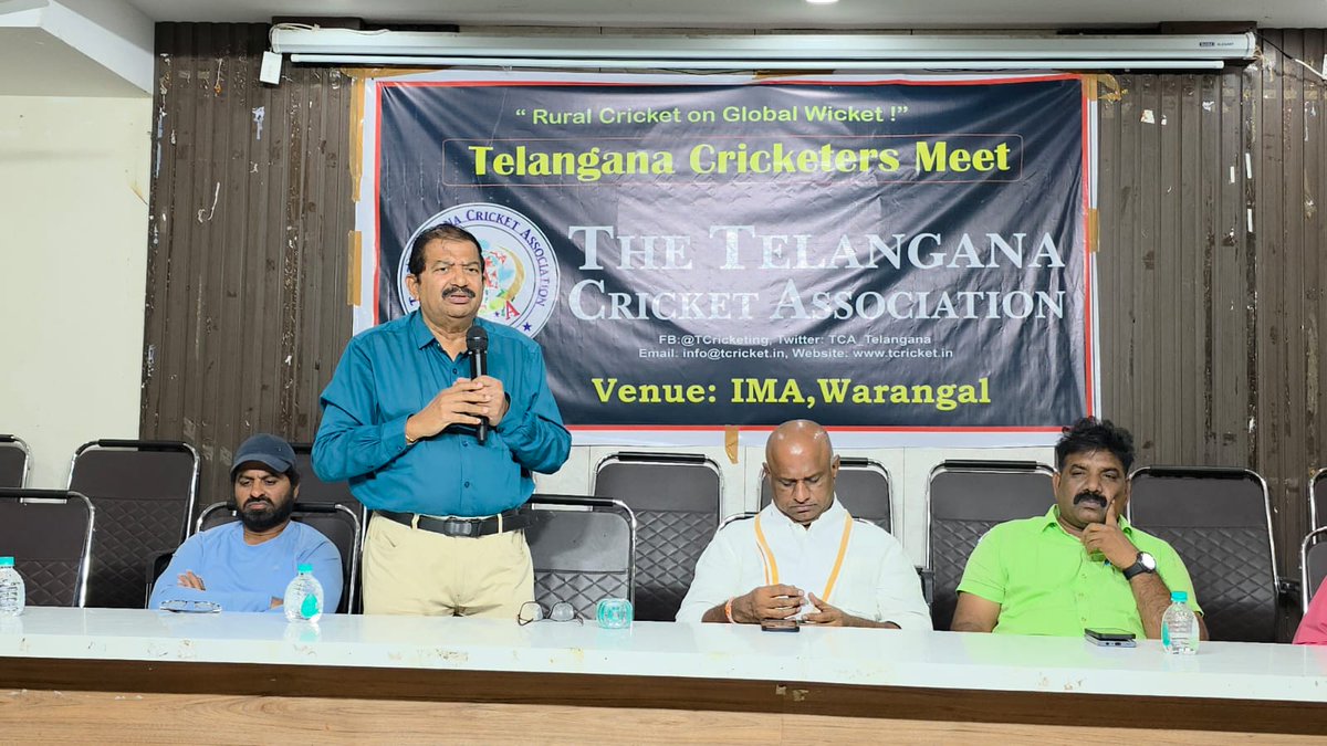 NarsingArmy's tweet photo. *#RuralCricketOnGlobalWicket ..!!* 
‘Telangana Cricketers Meet’ at Warangal.
‘We are establishing Ten (10) ‘TCA Centers Of Excellence’ Across the State.

 *Paidimalla Narsing* 
MNCL district President
 *Telangana State Cricket Association*  #TCA #TheTelamganaCrickrtAssociation https://t.co/EDgkJYxsVZ