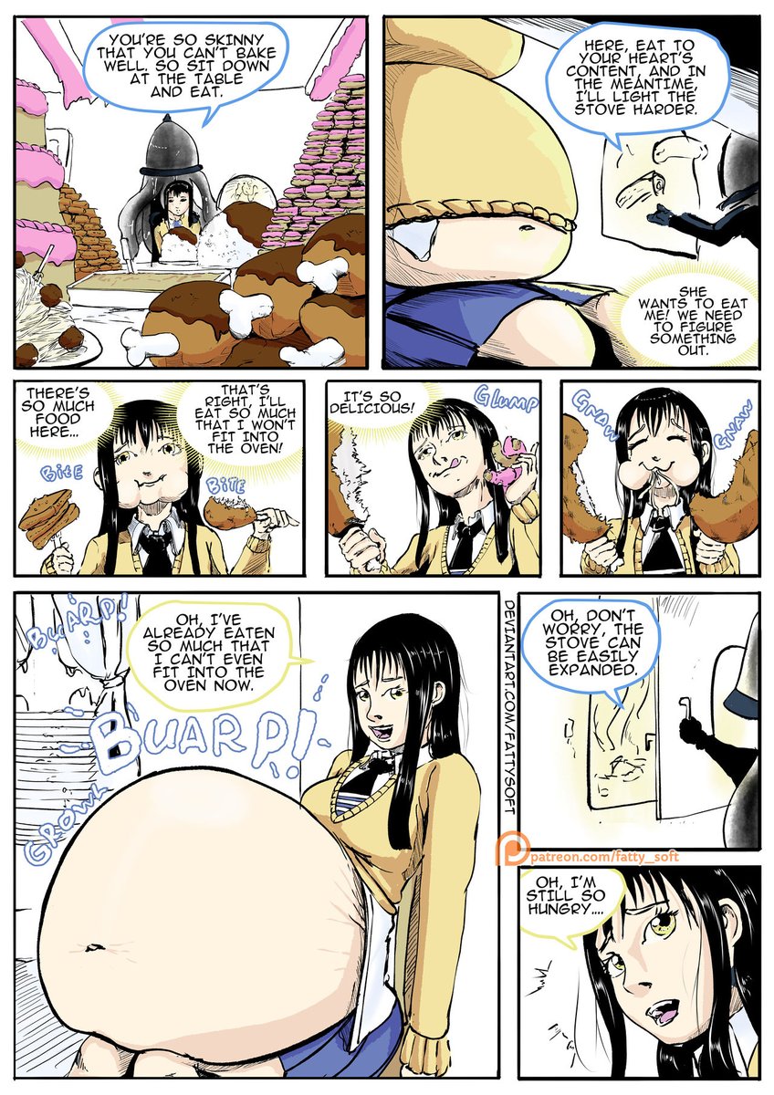 Miko's nightmare. Page 3/24

If you liked the work, then you can support me on Patreon with a cup of coffee, as well as see new works a month earlier.

#fanart
#bbw
#weighgain
#mieruko_chan
#stuffed