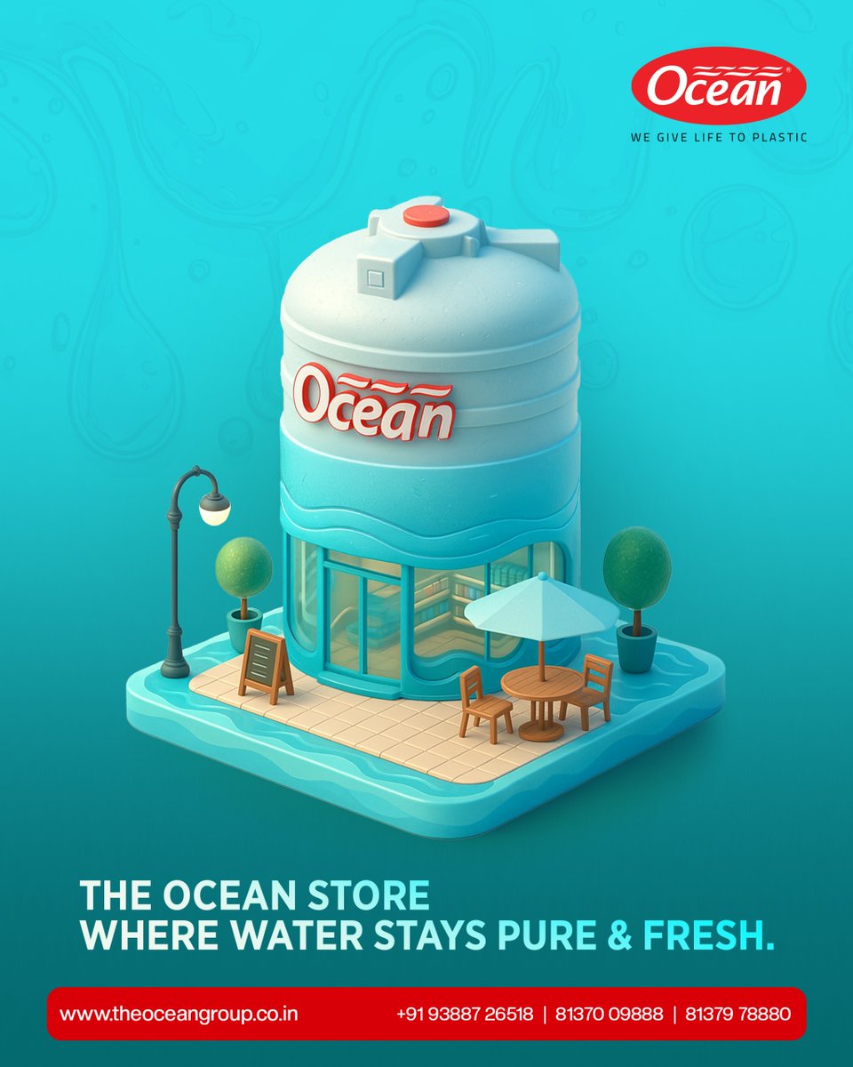 Ocean_Polymers's tweet photo. "From storage to purity — Ocean keeps your water fresh, clean, and ready for every sip. 💧
Visit The Ocean Store today!
🌐 https://t.co/PCR5f29iWJ
#OceanGroup #PureWater #FreshEverySip #WaterStorage https://t.co/7j8mZBasiB