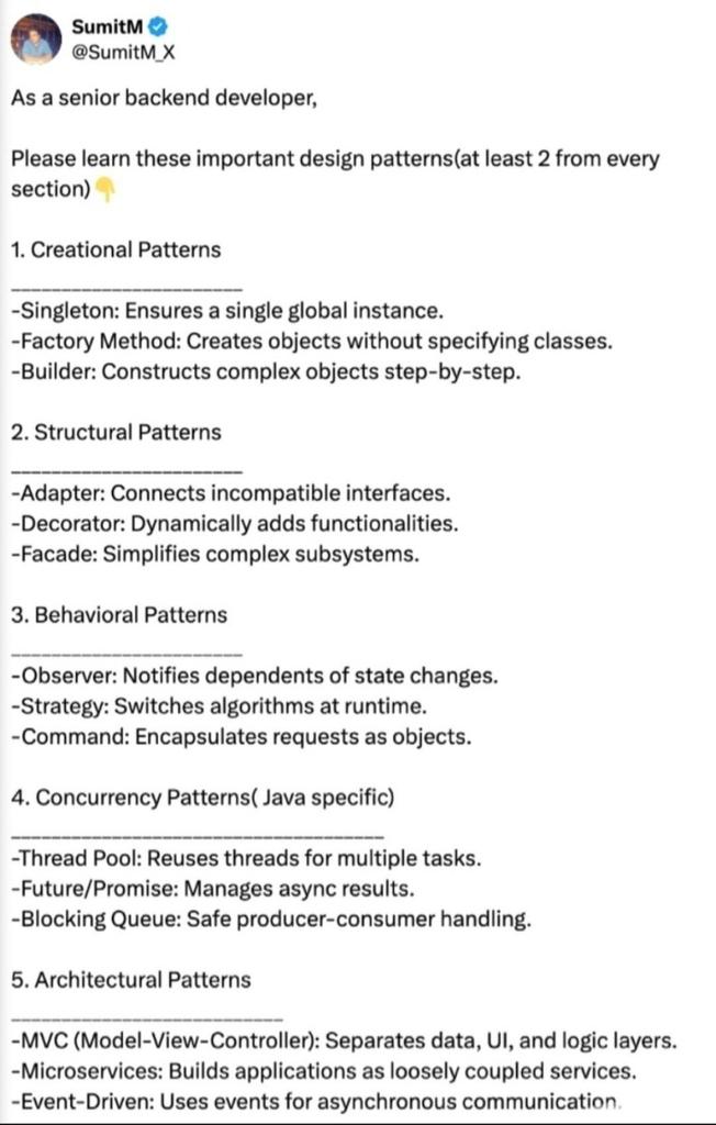 SumitM_X's tweet image. As a senior backend developer,

Please learn these concepts 👇