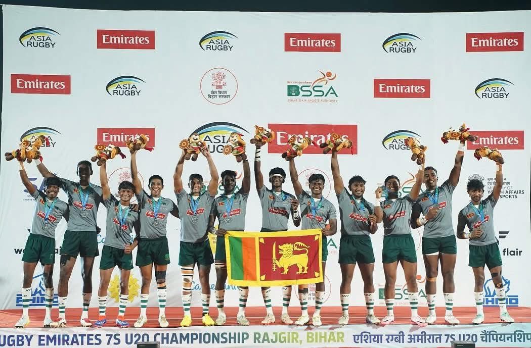 Pjthara's tweet photo. Well done Junior Tuskers! 💪🇱🇰 Proud moment for Sri Lanka U20s! Zumri &amp; Co. battle their way to the Runner-Up 🏉

#ThePapareRugby #AsiaRugby https://t.co/mMYbj1cd8A