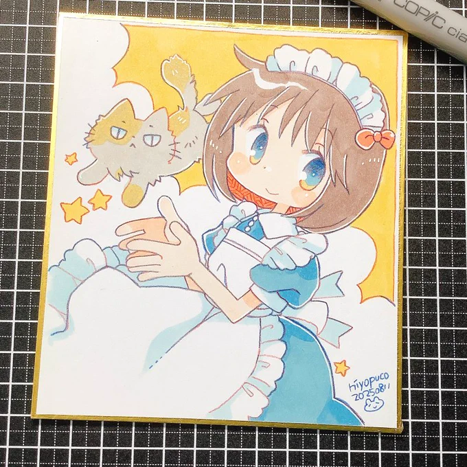 10月のアナログ絵マラソンイベントに向けて画材を欲してるので色紙3点(ダイナーちゃん/眼鏡バニーさん/メイドさん)物々交換希望です。
もしも交換OKだよーな方がいらっさったらコチラのポストに希望色紙名+交換希望とリプお願いいたします。※物々交換の流れは↓にてー 