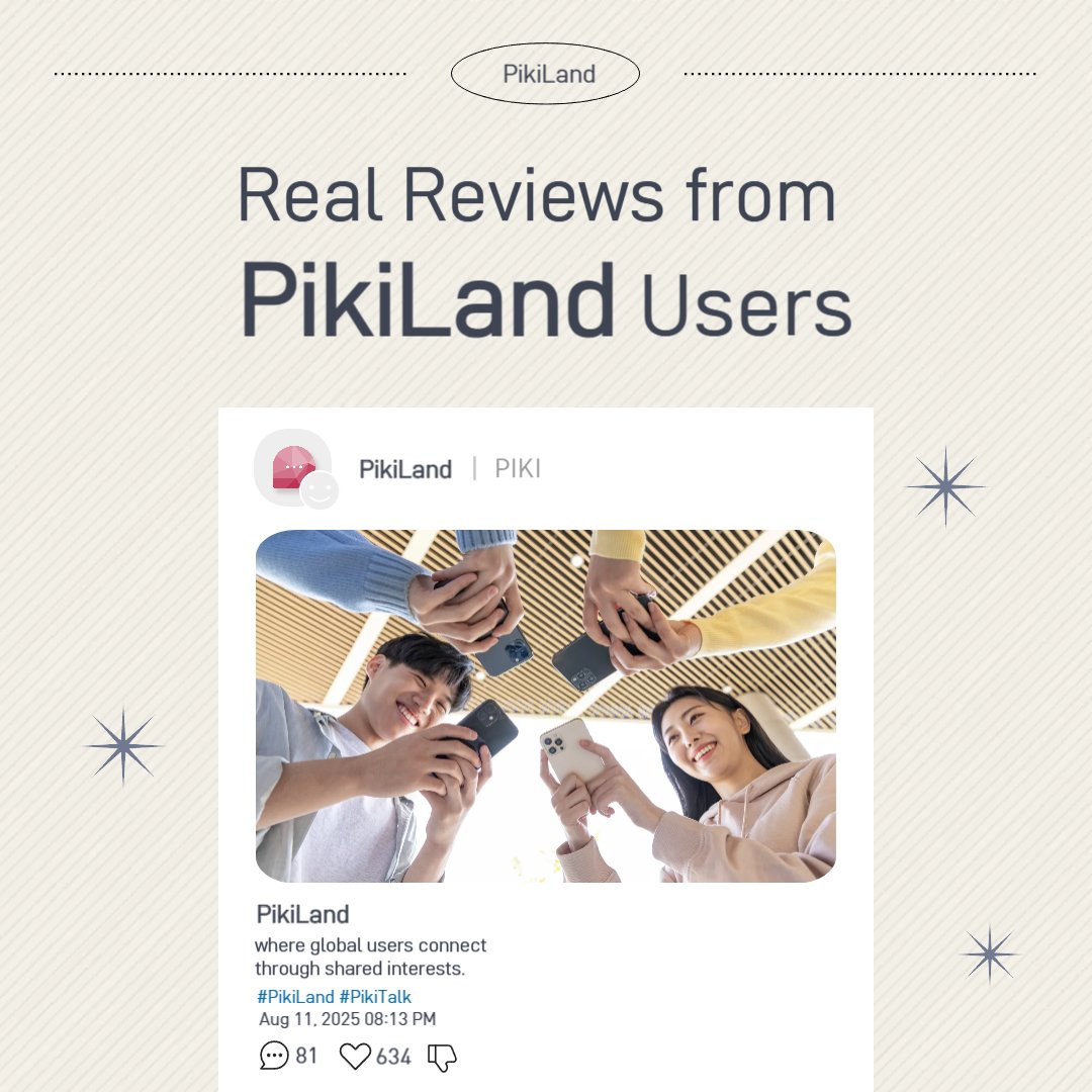 PikiGlobal's tweet photo. We meet people through our interests.
Shared hobbies, similar daily lives, and stories we can exchange.
Within them, natural conversations and connections begin.
Experience PikiLand,  a community built by the real voices of its users.😃 https://t.co/zfiuX8wVhL
